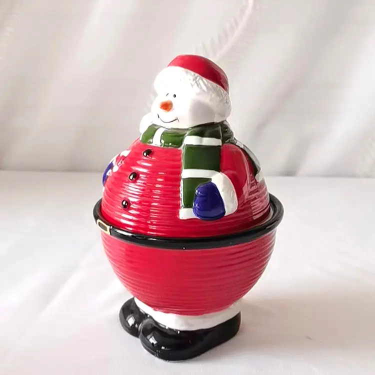Cheap Christmas Snowman - Shaped Dolomite Storage Jar Manufacturers, Companies