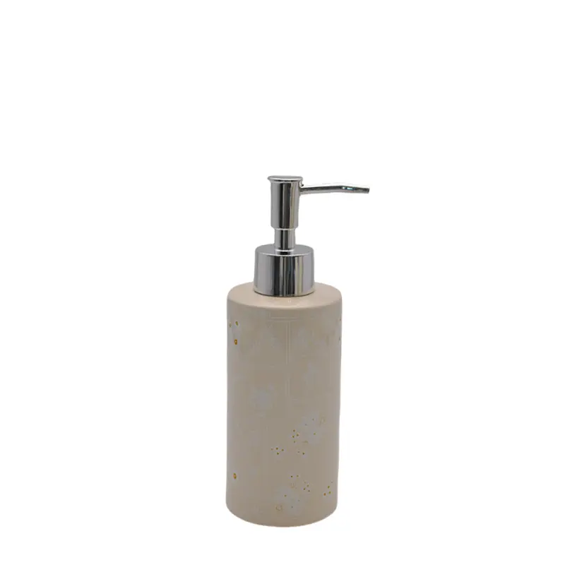 China Cream - Beige Subtle Floral Stoneware Bathroom 4 - Piece Set Manufacturer, Factories