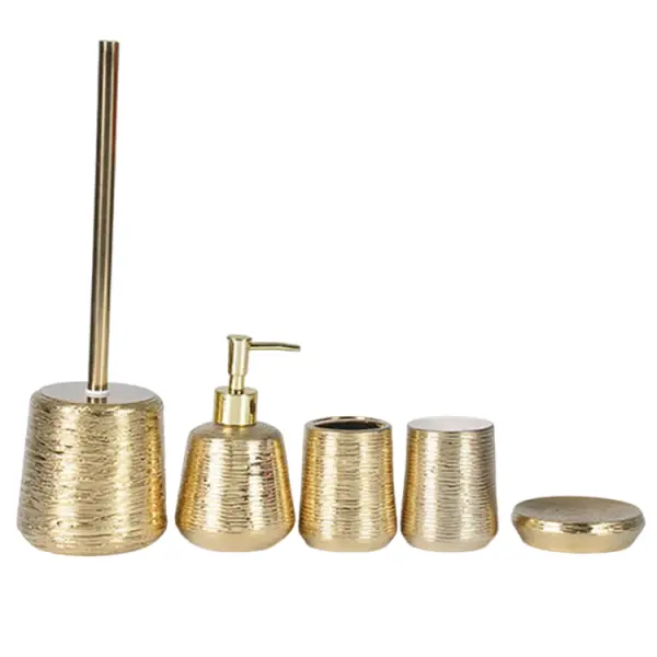 OEM Luxury - Style Silver - Textured Ceramic Bathroom Set Supplier, Exporters