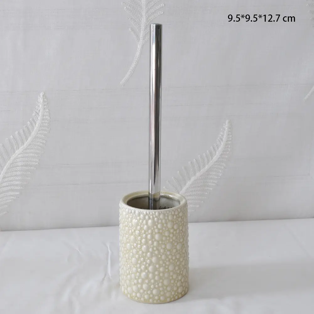 Pale Yellow Bubbled-Texture Ceramic Bathroom Set Item 4