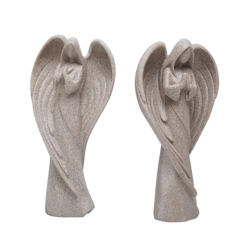 jiashun Sandstone Texture Resin Angel Sculpture Set Supplier, Factories