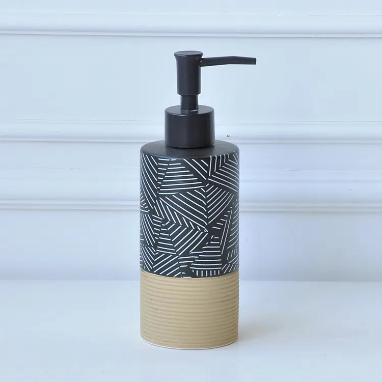 Discount Modern Geometric Two - Tone Ceramic Bathroom Accessory Set Exporter, Company