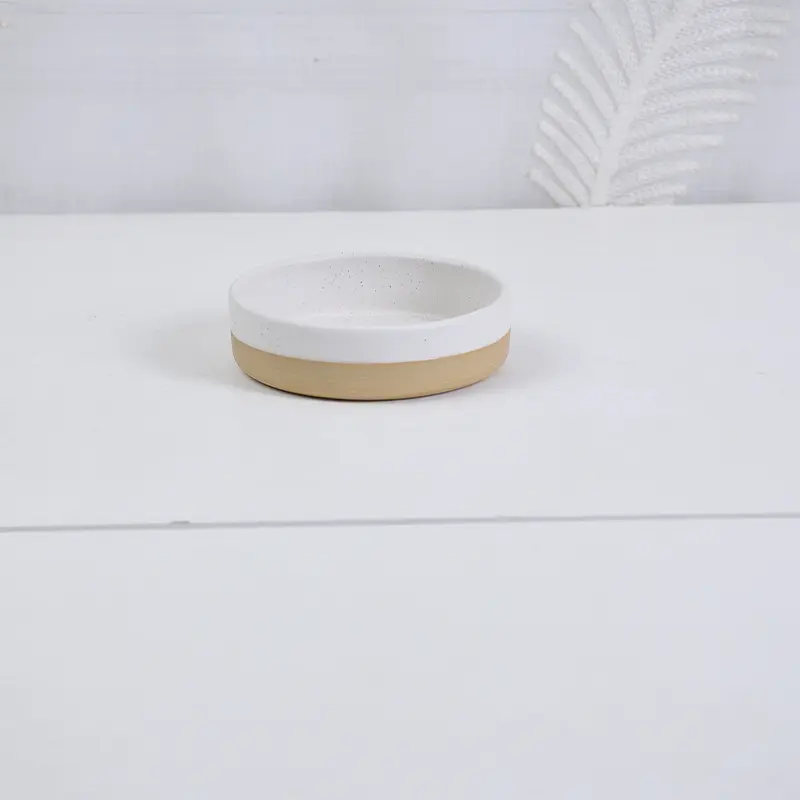 Buy Modern Minimalist White - Tan Textured Ceramic Bathroom Accessory Set Supplier, Company