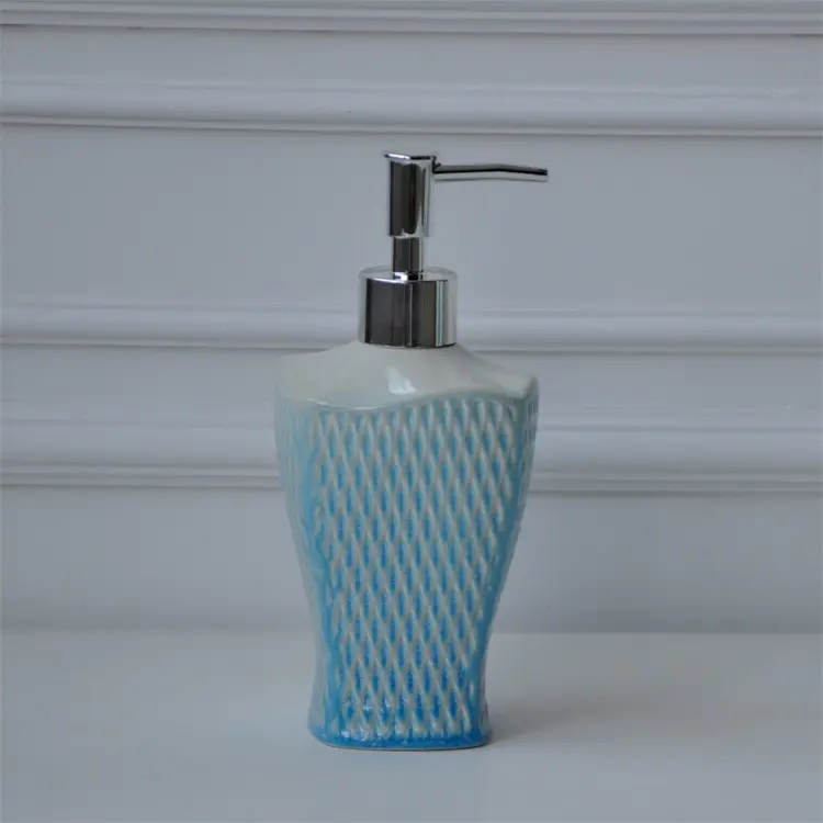 Wholesale Modern Minimalist Blue - White Textured Ceramic Bathroom Accessory Set Factories, Exporter