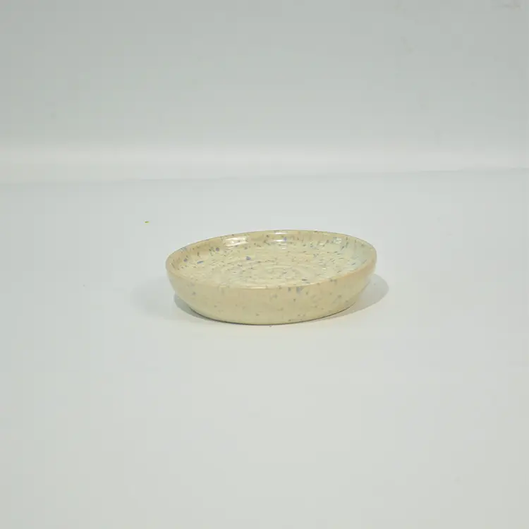 OEM Vintage Cream - Blue Speckled Ribbed Stoneware Bathroom Accessory Set Manufacturers, Suppliers
