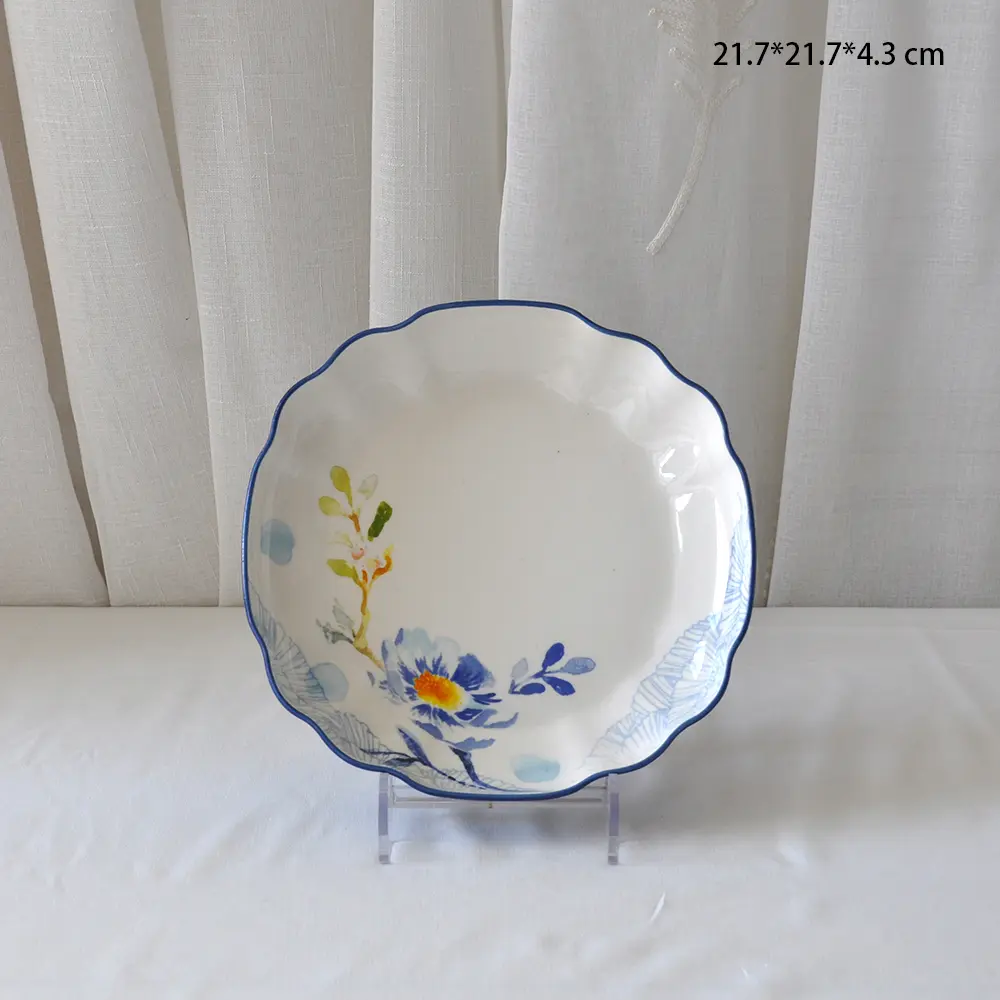 Floral Ceramic Dinner Plate View 1
