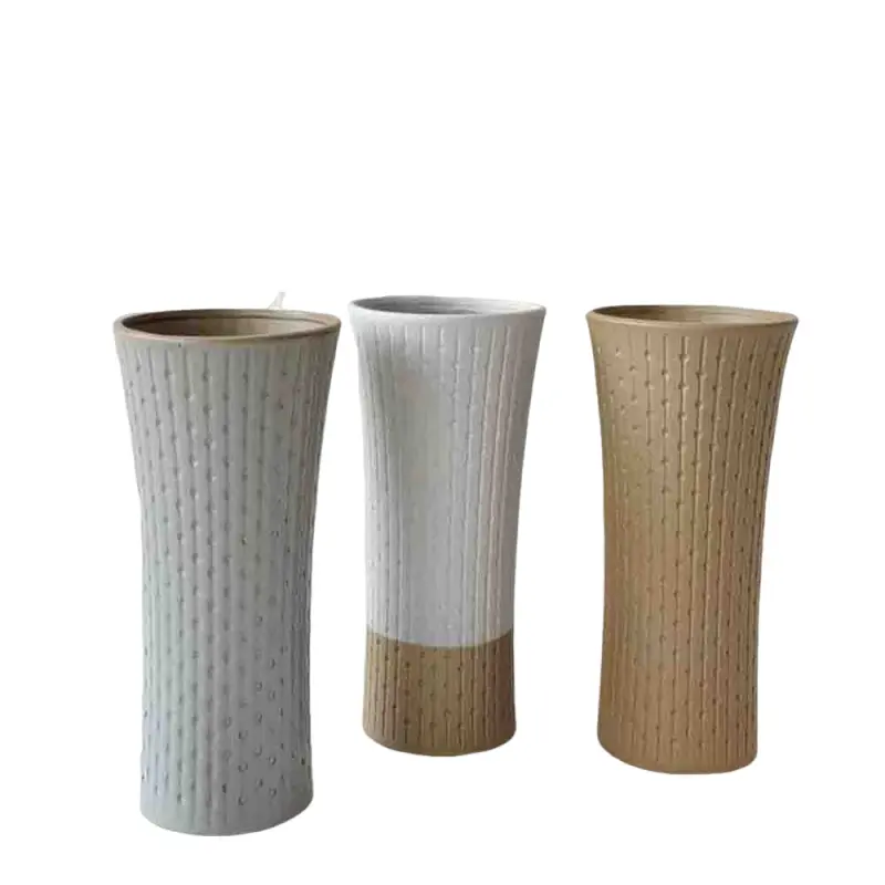 jiashun Morandi Color Vertical Striped Texture Curved Stoneware Vase Manufacturers, Company
