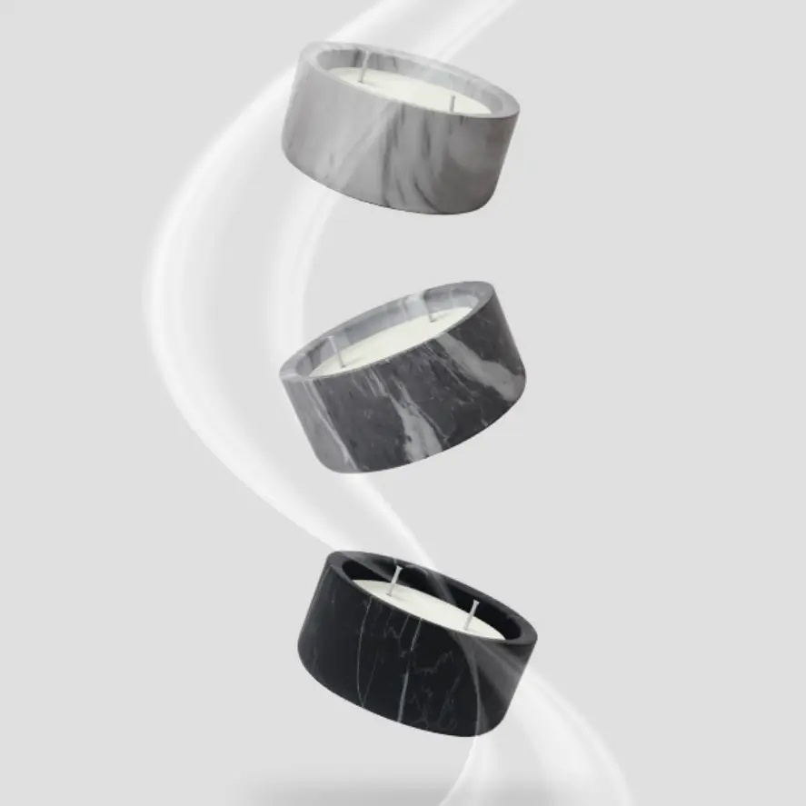 China Modern Ceramic Round Candle Holder with Wood Grain & Marble Pattern Companies, Product
