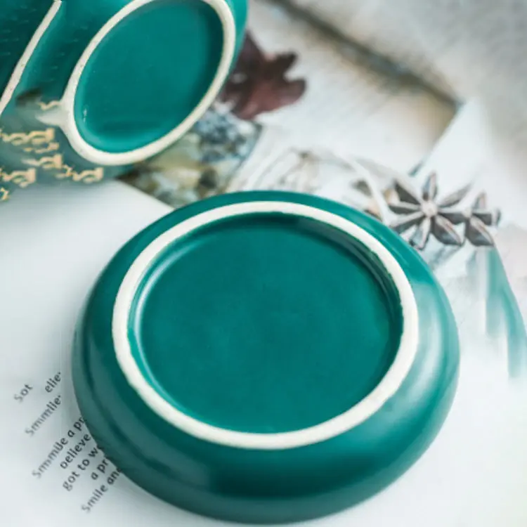 Custom Emerald Green Marble-Pattern Luxury Ceramic Bathroom 4-Piece Set Factories, Products