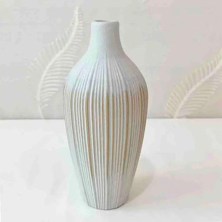 jiashun Nordic Minimalist Ribbed Stoneware Vase Company, Companies