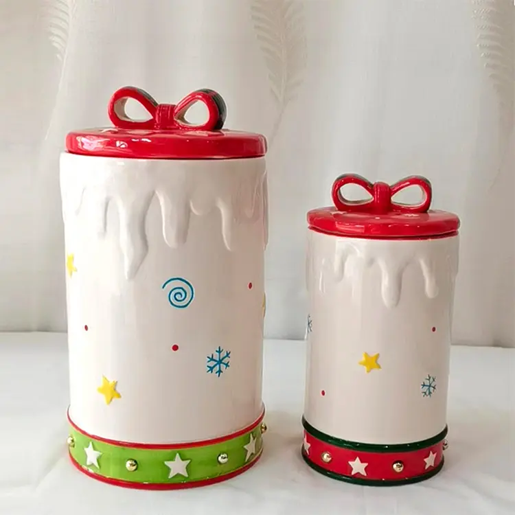 China Christmas Snowman Bow - Topped Dolomite Storage Jar Set Factories, Exporters