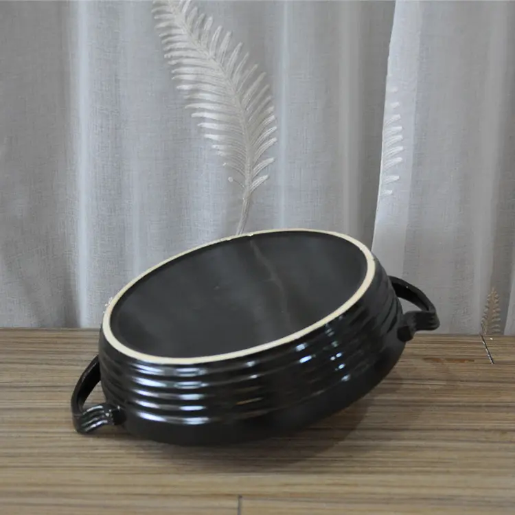 Wholesale Red Black Contrast Shiny Lid Ceramic Casserole Manufacturers, Exporter