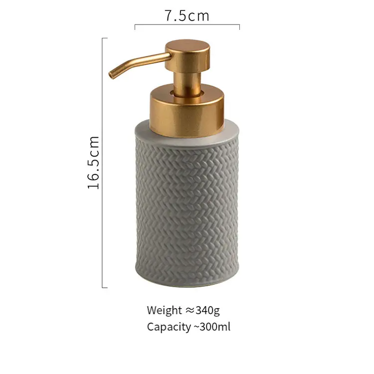 Multicolor Embossed Texture Ceramic Soap Dispenser Detail 3