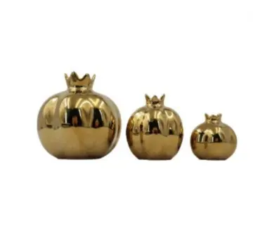 Luxury Crown Pomegranate Ceramic Decor Set 3 Sizes Living Room Tabletop