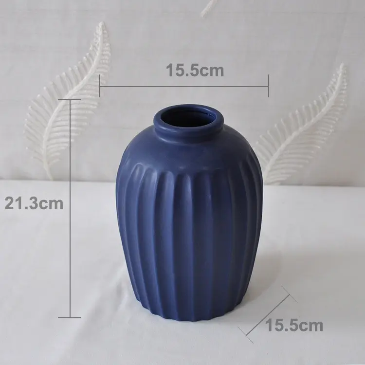 Deep Sea Blue Ceramic Vase Set 1