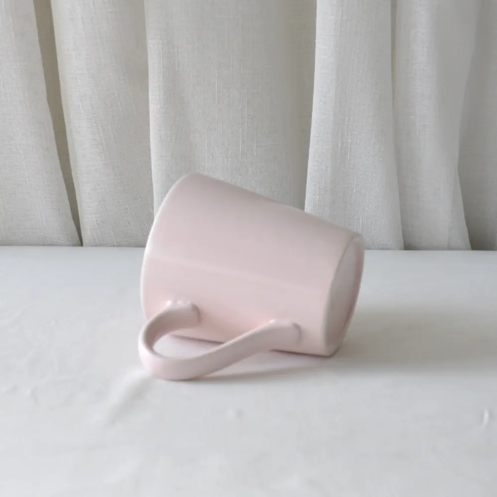 Discount Minimalist Light Pink Solid Color Ceramic Mug Supplier, Companies