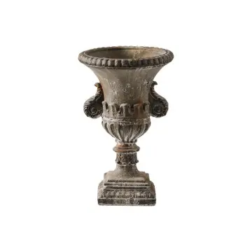 European Vintage Embossed Magnesium Oxide Planter Distressed Home Decor