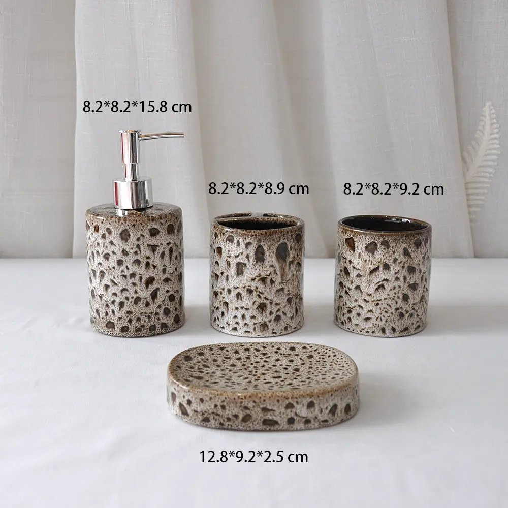 Lava-Inspired Stoneware Bathroom Set