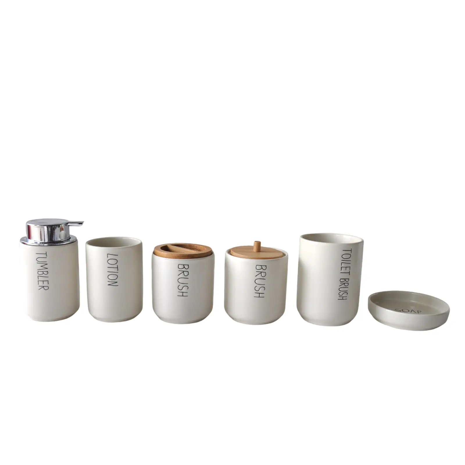 Wholesale Nordic Minimalist Beige Stoneware Bathroom Accessory Set Factories, Exporters