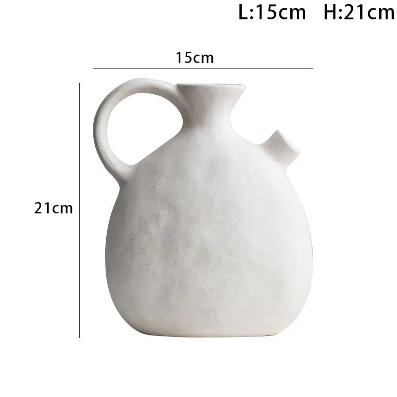 Wabi-Sabi Milky White Speckled Glaze Ceramic Vase