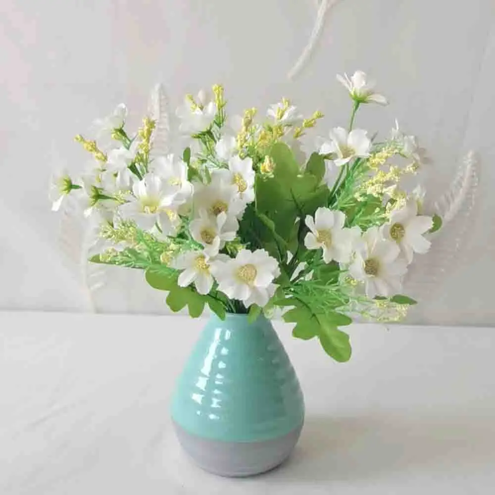 Custom Macaron Color Two-Tone Striped Ceramic Vase Factory, Exporter