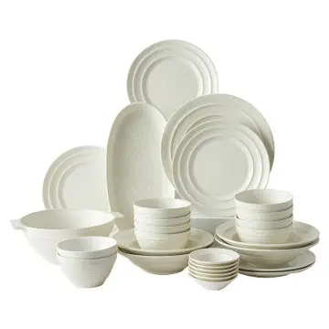 KC801 High-end Nordic Milk White Ceramic Tableware Dinnerware Set