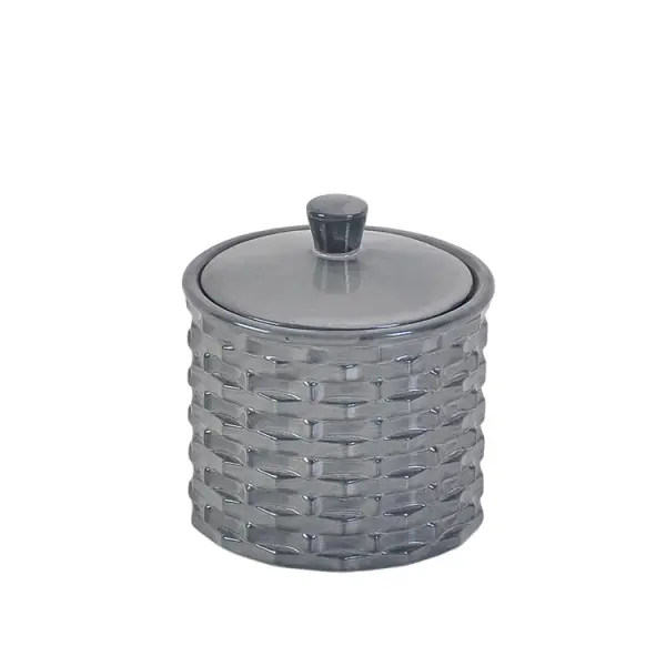 Cheap Modern Minimalist Gray Woven - Textured Embossed Ceramic Bathroom Accessory Set Supplier, Products