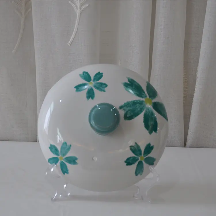 ODM Hand-Painted Blue Green Flower Ceramic Casserole with Lid Companies, Products