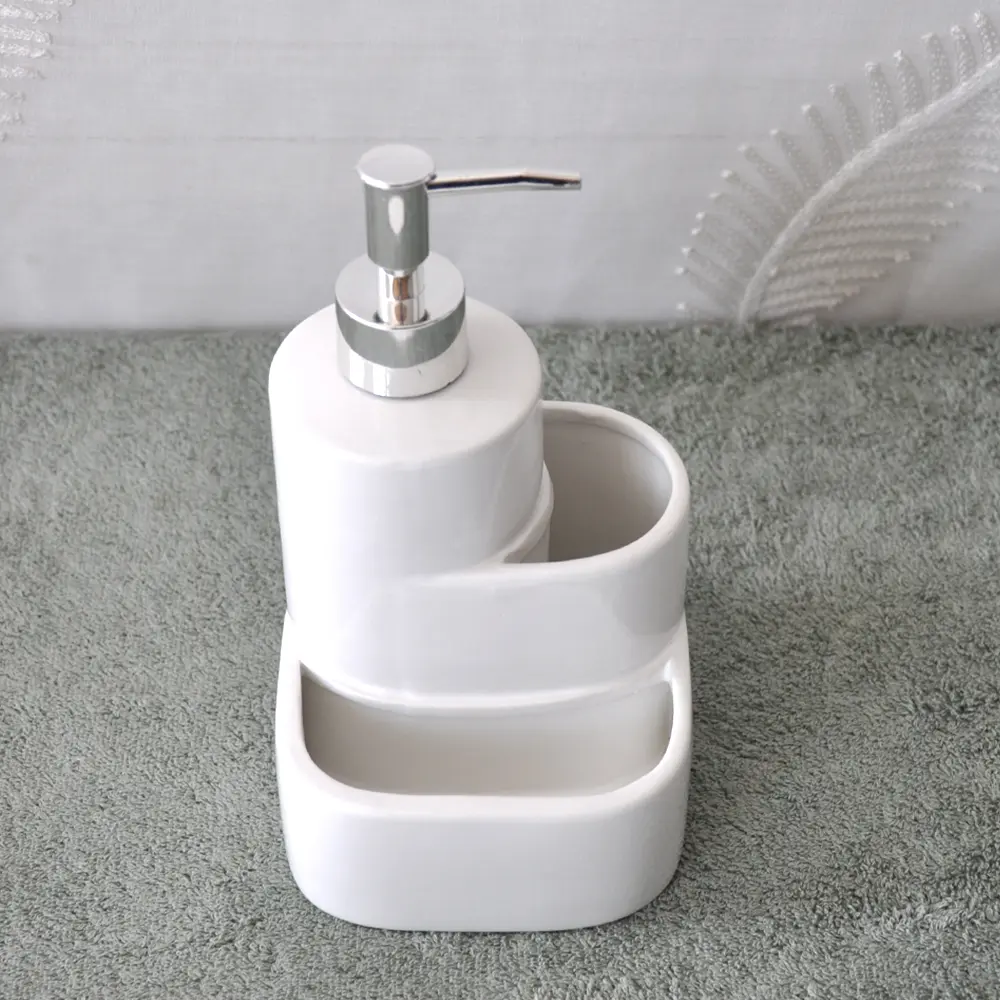 Wholesale White Ceramic Tiered Integrated Bathroom Organizer Factory, Products