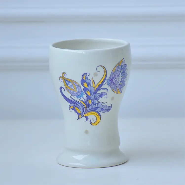Wholesale Vintage Blue - Yellow Floral - Patterned Ceramic Bathroom Accessory Set Factories, Companies