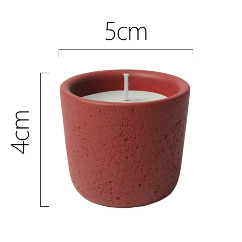 Macaron Color Rough Texture Cement Aromatherapy Candle Cup - 4