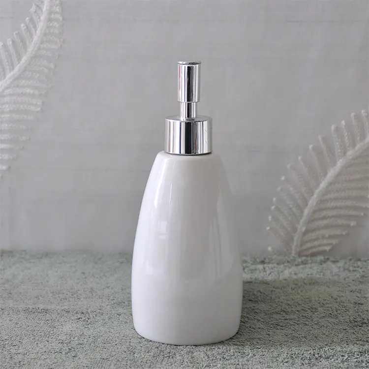 ODM Modern 2 - in - 1 Ceramic Soap Dispenser with Integrated Dish | Glossy White Bathroom Accessory Company, Companies