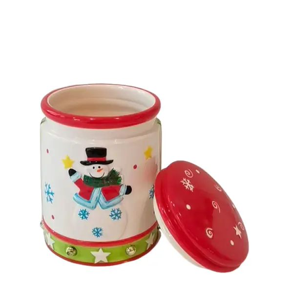 ODM Christmas Snowman - Patterned Dolomite Storage Jar Supplier, Exporter