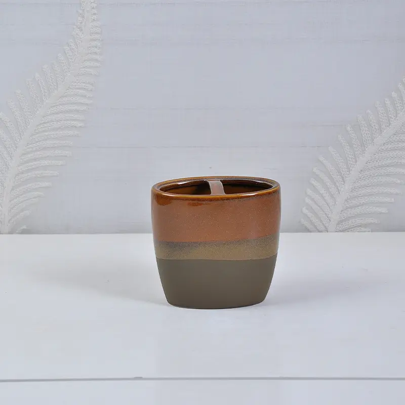 Custom Modern Minimalist Brown - Beige Gradient Ceramic Bathroom Accessory Set Company, Product