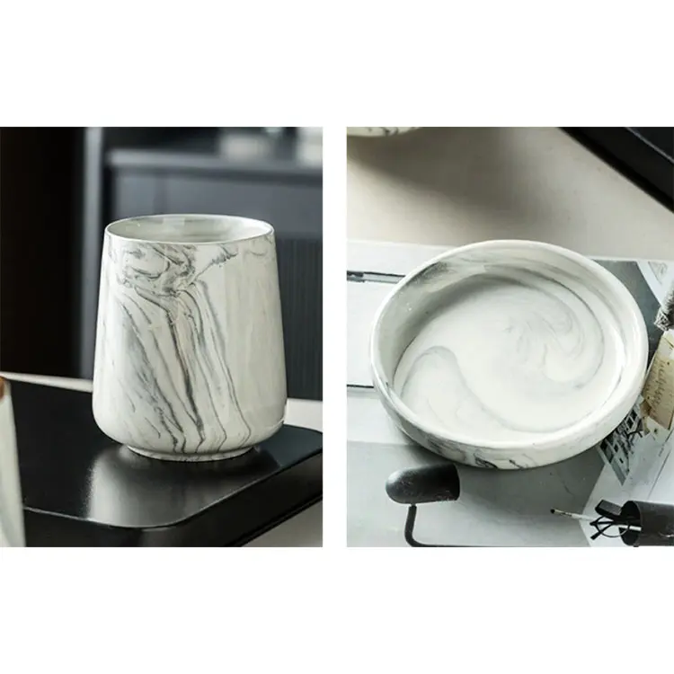 China White Marble-Pattern Luxury Ceramic Bathroom 4-Piece Set Factories, Company