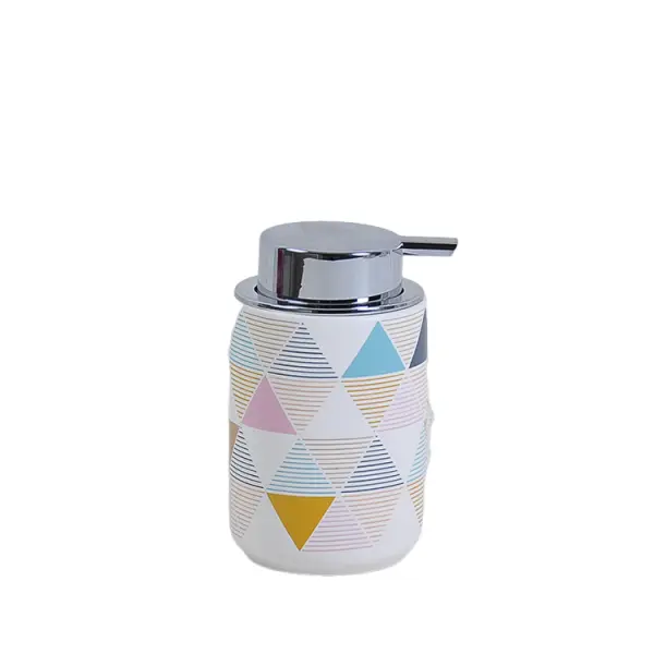 China Colorful Geometric Ceramic Bathroom 6-Piece Set Manufacturer, Factory
