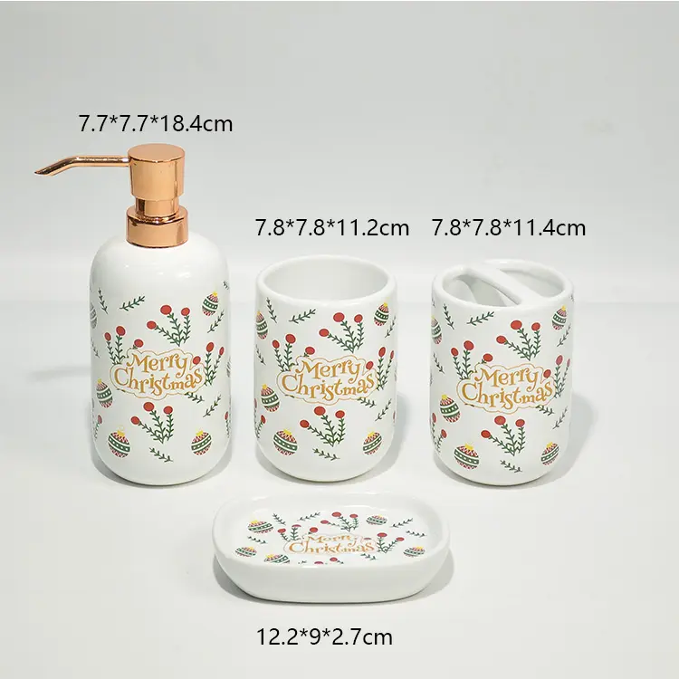Christmas Dolomite Bathroom 4-Piece Set