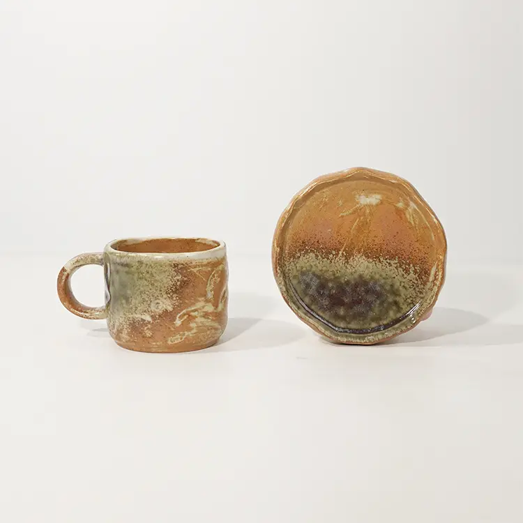 jiashun Creative Stoneware Coffee Cup with Saucer for Latte Cappuccino Tea Supplier, Suppliers
