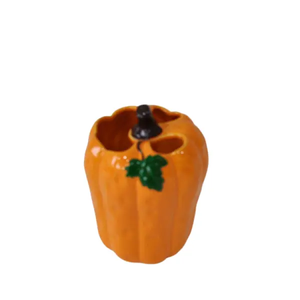 Custom Orange Pumpkin - Shaped Stoneware Bathroom 5 - Piece Set Manufacturer, Factory