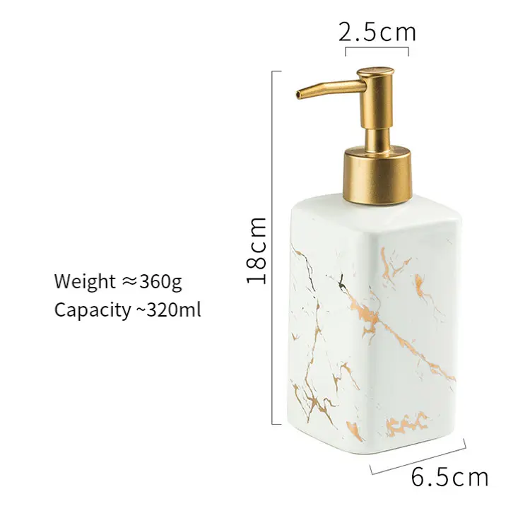Colorful Marble-Pattern Ceramic Lotion Dispenser View 2
