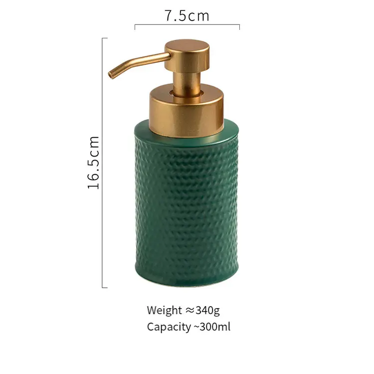 Multicolor Embossed Texture Ceramic Soap Dispenser Detail 2