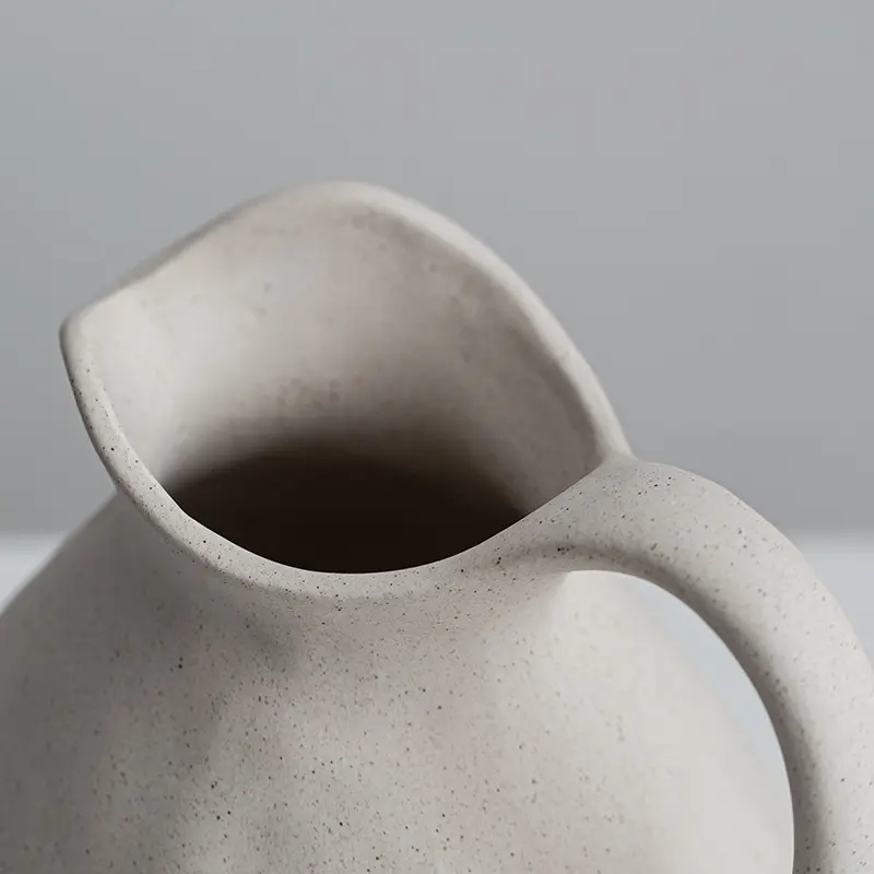 OEM Milky White Speckled Ceramic Pitcher Vase Factories, Exporters