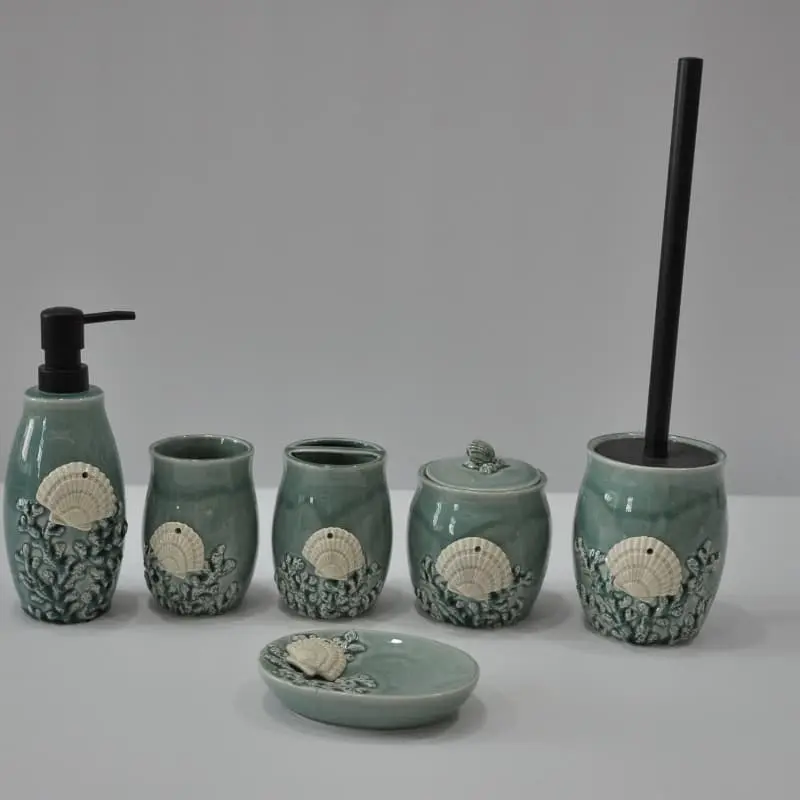 Wholesale Ocean series shell relief bathroom six piece set Factory, Factories