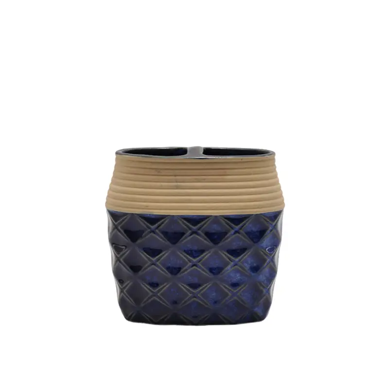 jiashun Navy Blue Embossed Stoneware Bathroom 5 - Piece Set Manufacturer, Exporter