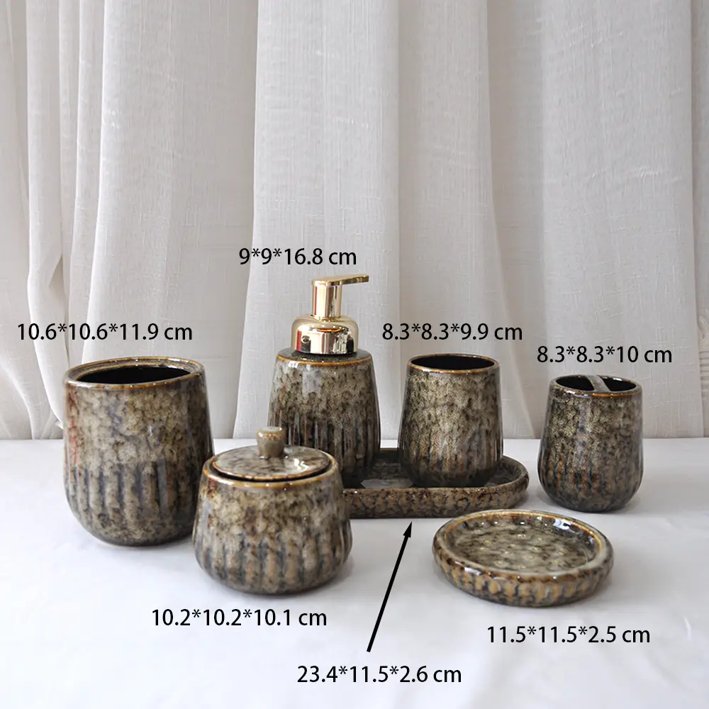 Wabi-Sabi Bathroom Accessory Set