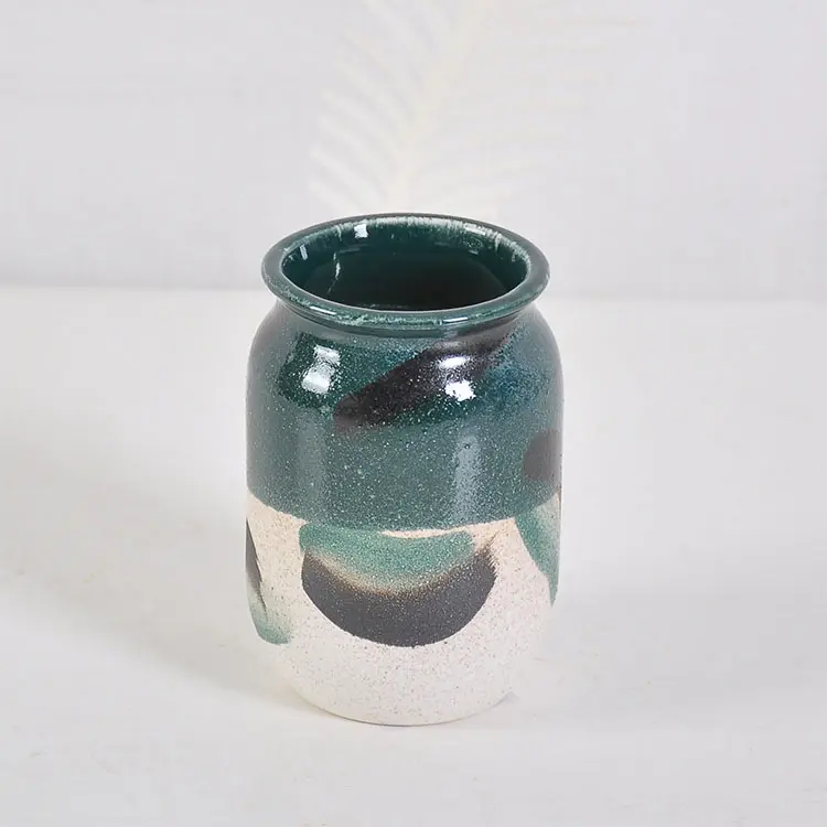 Buy Artistic Hand - Painted White - Green Brushstroke Ceramic Bathroom Accessory Set Manufacturer, Suppliers