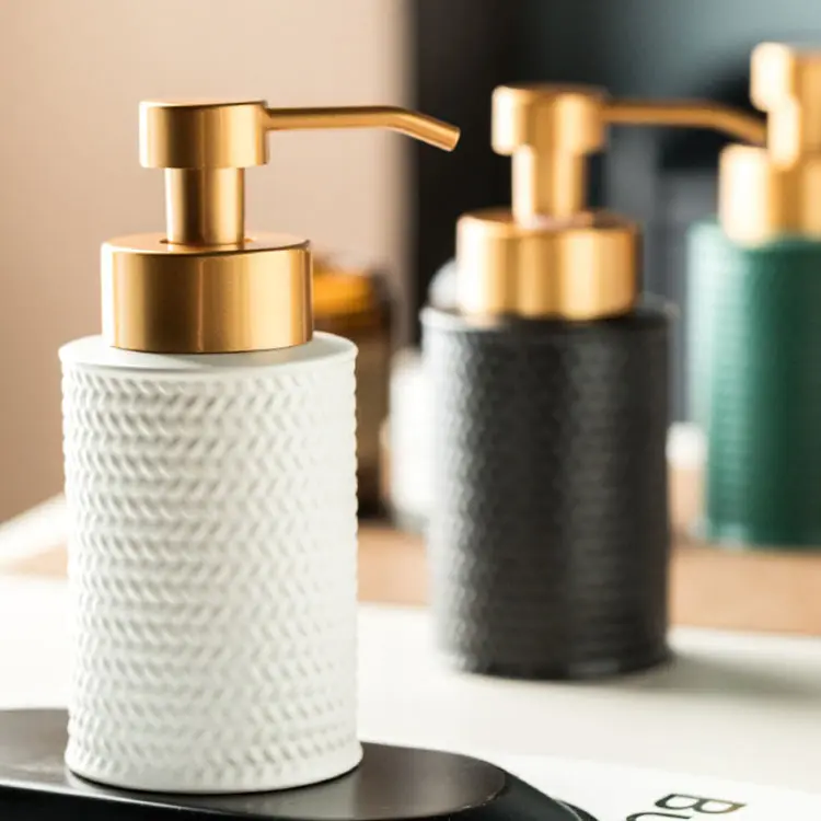 Custom Multicolor Embossed Texture Ceramic Soap Dispenser Manufacturer, Company