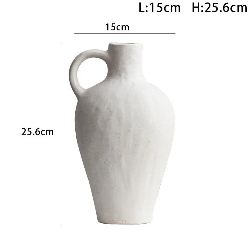 Milky White Speckled Single-Handle Ceramic Vase