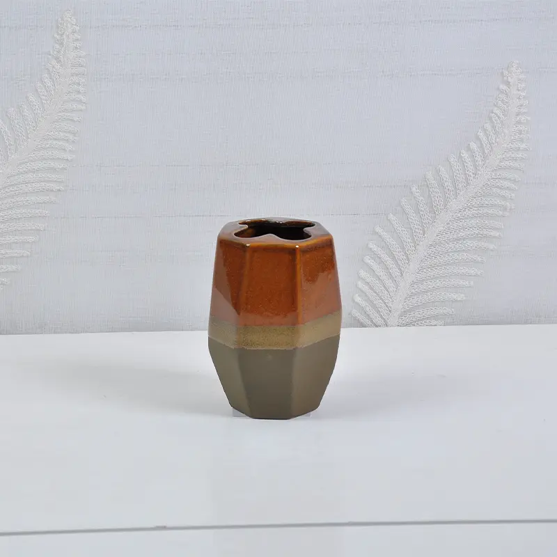 Discount Modern Geometric Brown - Tan Gradient Ceramic Bathroom Accessory Set Manufacturer, Product