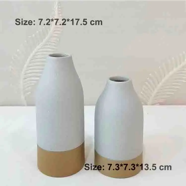 Nordic Two-Tone Stoneware Vase Set Image 1